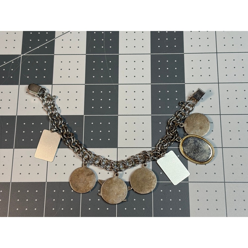 Vintage Elco Sterling Silver US Air Force Charm Bracelet Military Photo Charms - Picture 2 of 7